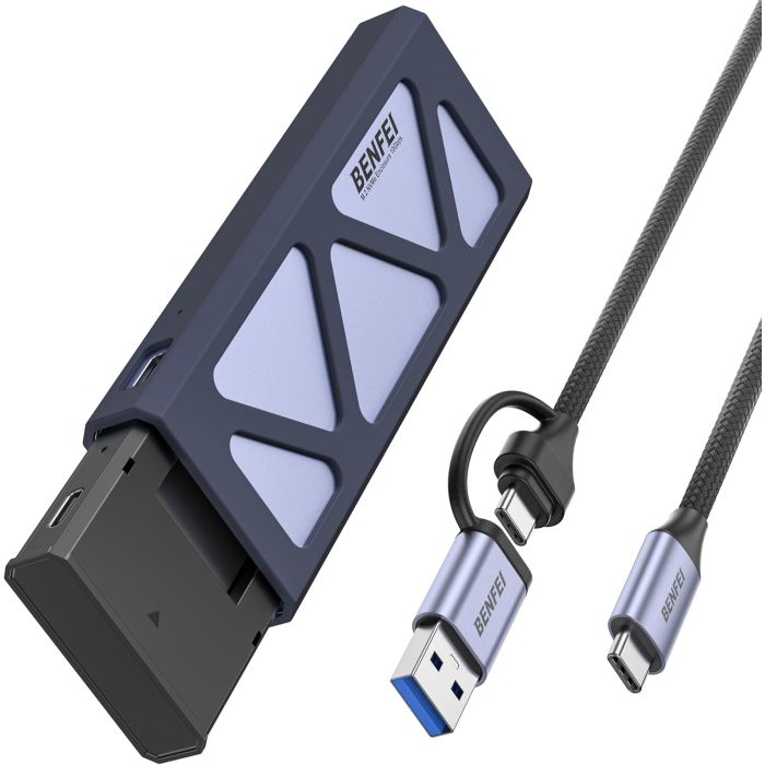 BENFEI SSD drive housing M.2 NVMe SSD USB-C USB-A gray