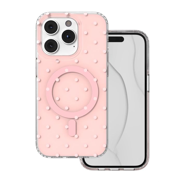 Obal Bubble Dots Mag Apple iPhone 14 Pro ružový