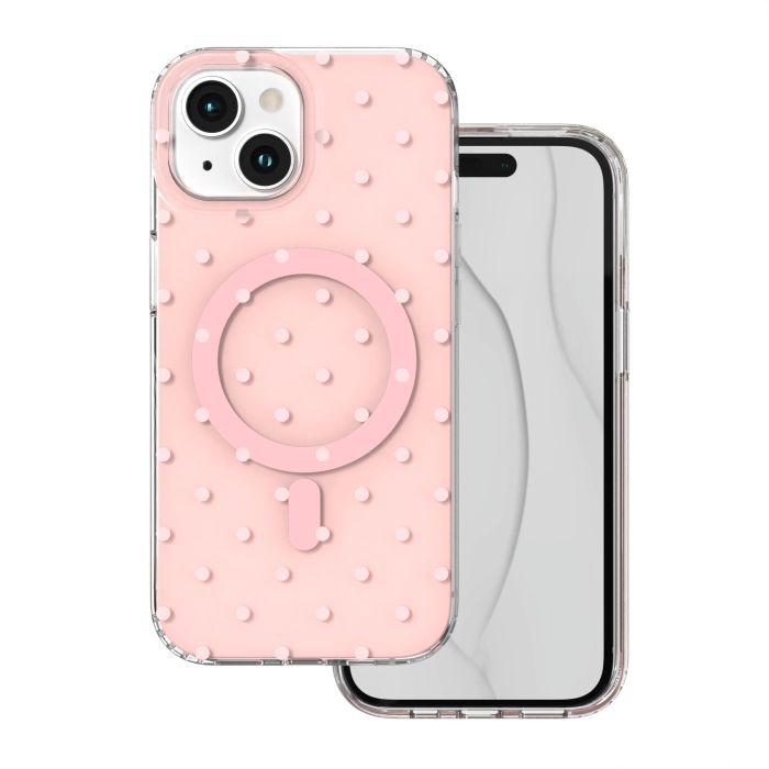 Obal Bubble Dots Mag Apple iPhone 15 ružový