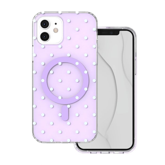 Obal Bubble Dots Mag Apple iPhone 12/12 Pro fialový