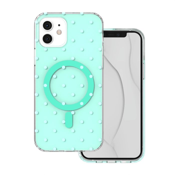Obal Bubble Dots Mag Apple iPhone 12/12 Pro zelený