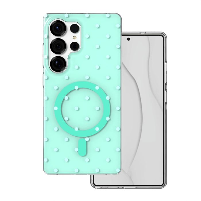 Obal Bubble Dots Mag Samsung Galaxy S25 Ultra 5G S938 zelený