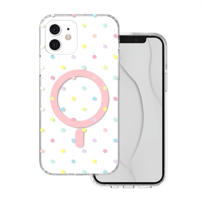 Obal Bubble Dots Mag Apple iPhone 12/12 Pro biely