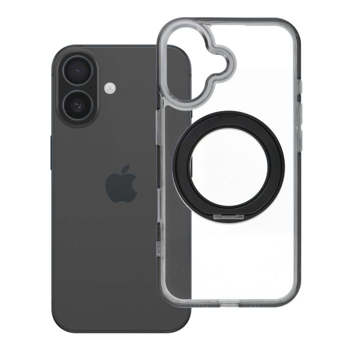 Obal Frame Circle Stand MagSafe Apple iPhone 16 čierny