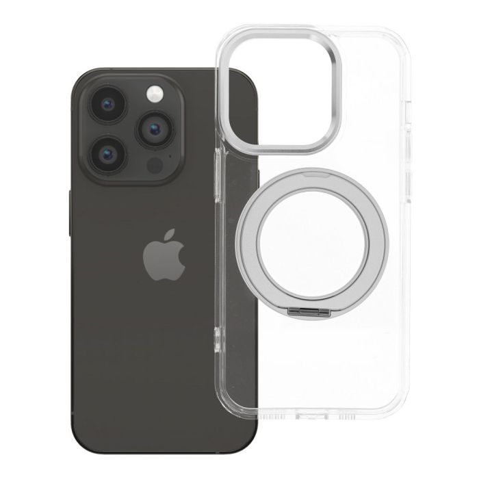 Obal Frame Circle Stand MagSafe Apple iPhone 14 Pro transparentný