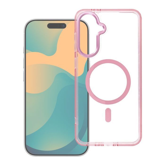 Obal Frame Clear Hybrid Mag Cover MagSafe Samsung Galaxy A07 A075/A08 A085 ružový