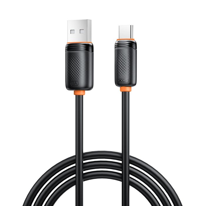 XO NB302, USB-A/USB-C 3A, 1.0m, čierny