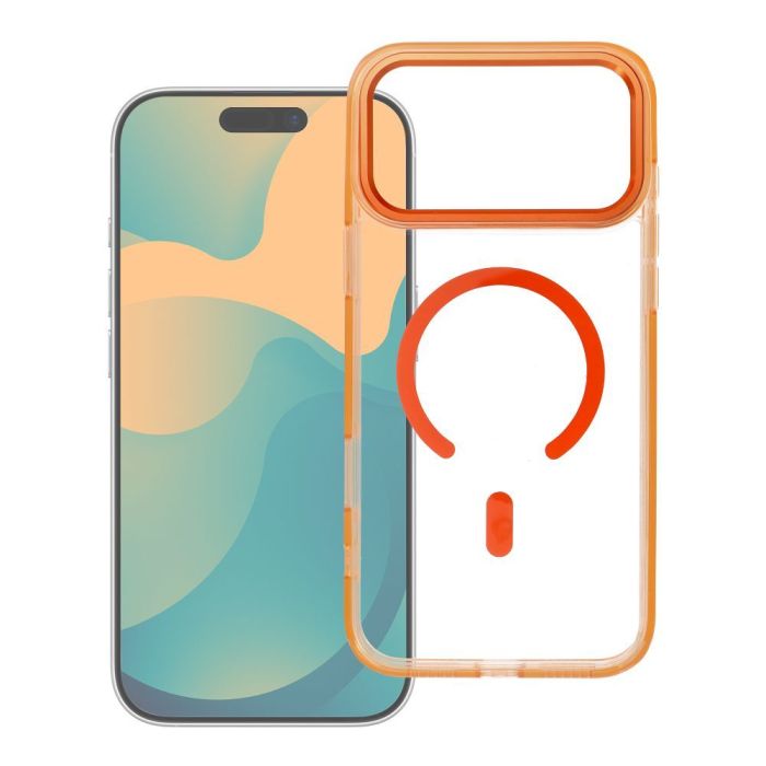 Obal Frame Clear Hybrid Mag Cover MagSafe Apple iPhone 17 Pro Max/18 Pro Max oranžový