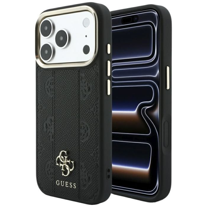 Original Guess Stripe Peony 4G Logo MagSafe iPhone 17 Pro/18 Pro black