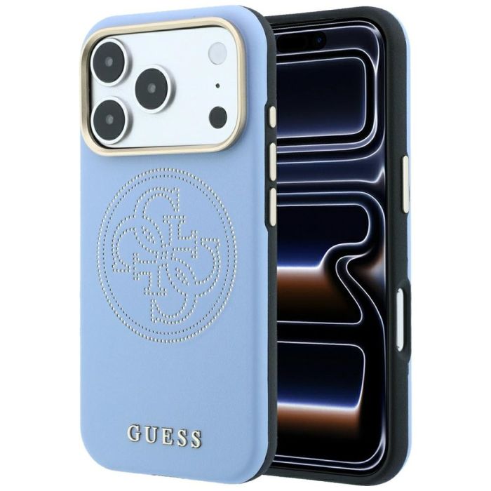 Original Guess PU Semi Wrap Perforated 4G Logo MagSafe iPhone 17 Pro/18 Pro - modré