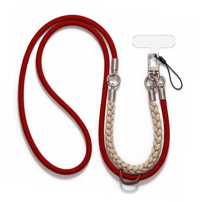 Etteri Flexi Strap 2in1, univerzálna šnúrka na krk pre telefón, červená