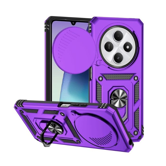 Obal Camshield Ring Armor Xiaomi Redmi 14C/POCO C75 fialový
