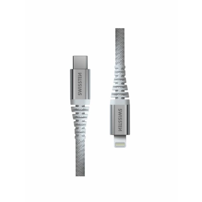 SWISSTEN Aramid Reinforced USB-C/LIGHTNING 3A 60W 1,5m biely