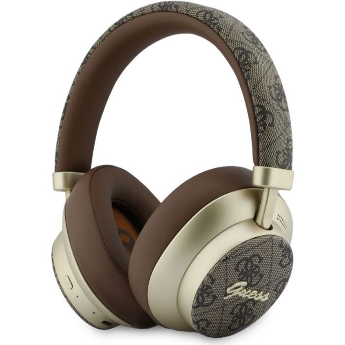 Guess PU 4G Gold Script Metal Logo ENC bezdrôtové slúchadlá GUBHP83P4CSCMW hnedé