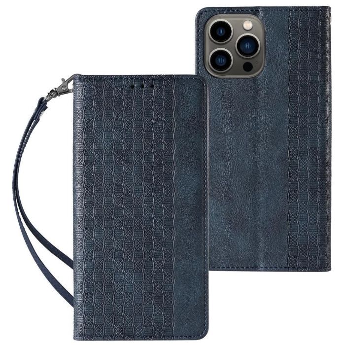 Obal Magnet Book Strap Samsung Galaxy S23 5G S911 modrý