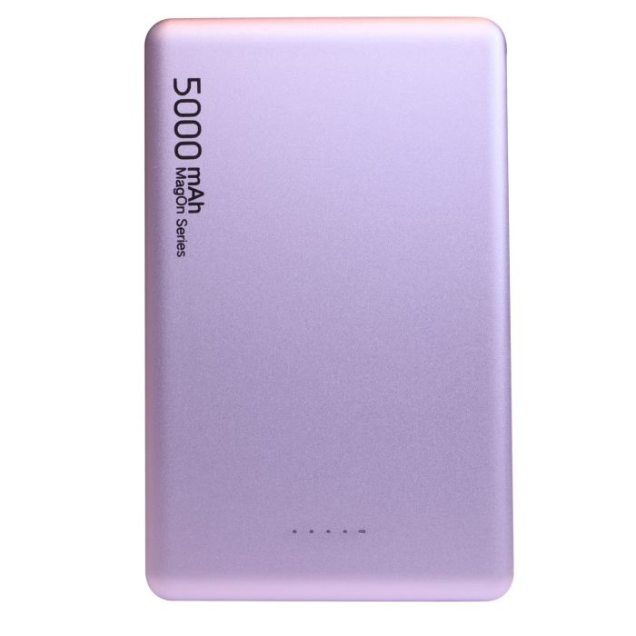 QUALO QMPB5-US-15-09, Powerbank MagSafe Ulltra slim 5000mAh 15W, fialová