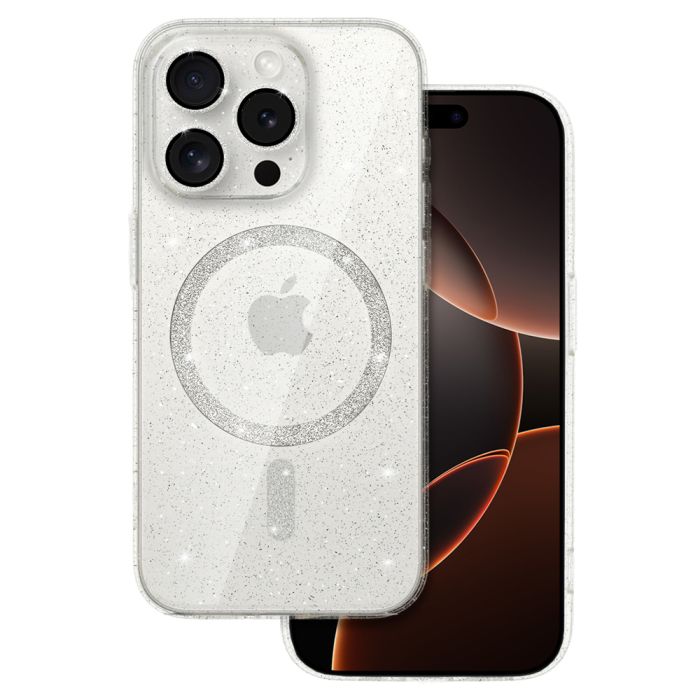 Obal Glitter MagSafe Apple iPhone 16 Pro transparentný