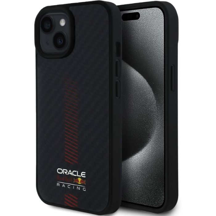 Obal Red Bull Carbon Powerbar MagSafe Apple iPhone 15 RBHMP15S24CFGSMK čierny
