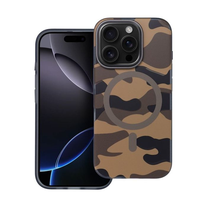 Obal FORCELL F-PROTECT Levels with Dual Layer 4D technology, Miliatry Drop Tested, MagSafe, Apple iPhone 16 Pro Max desert camo
