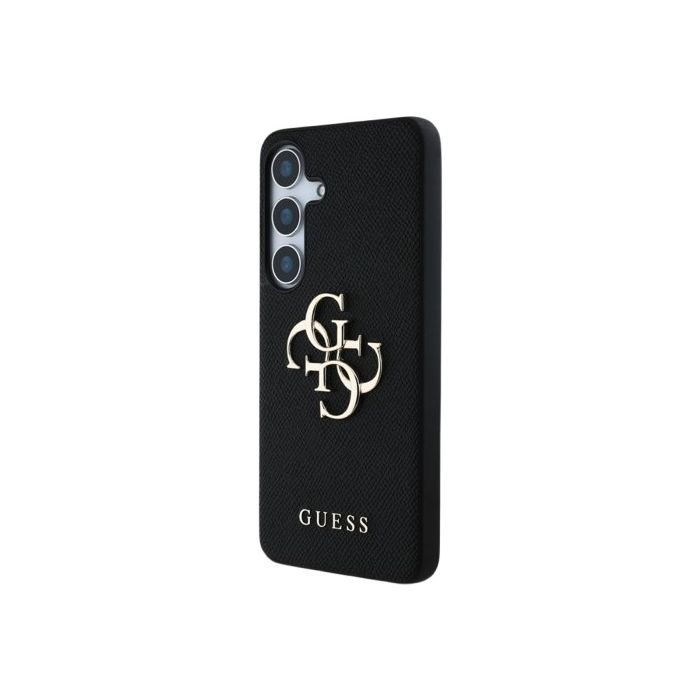 Obal Guess PU Grained 4G Metal Logo Samsung Galaxy S25+ 5G S936 GUHCS25MPGT4MBK Black