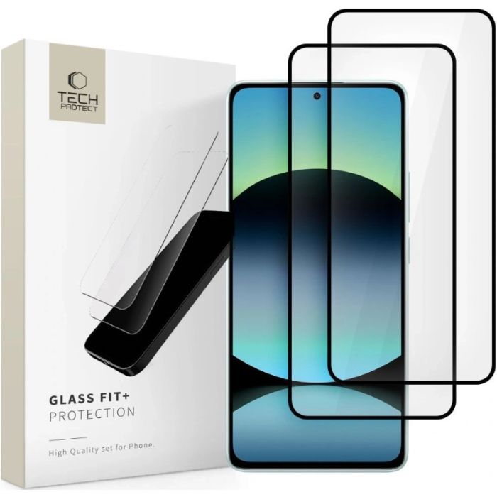 Ochranné sklo Tech-Protect Glass Fit+ Xiaomi Redmi Note 14 4G/5G čierne (2ks)