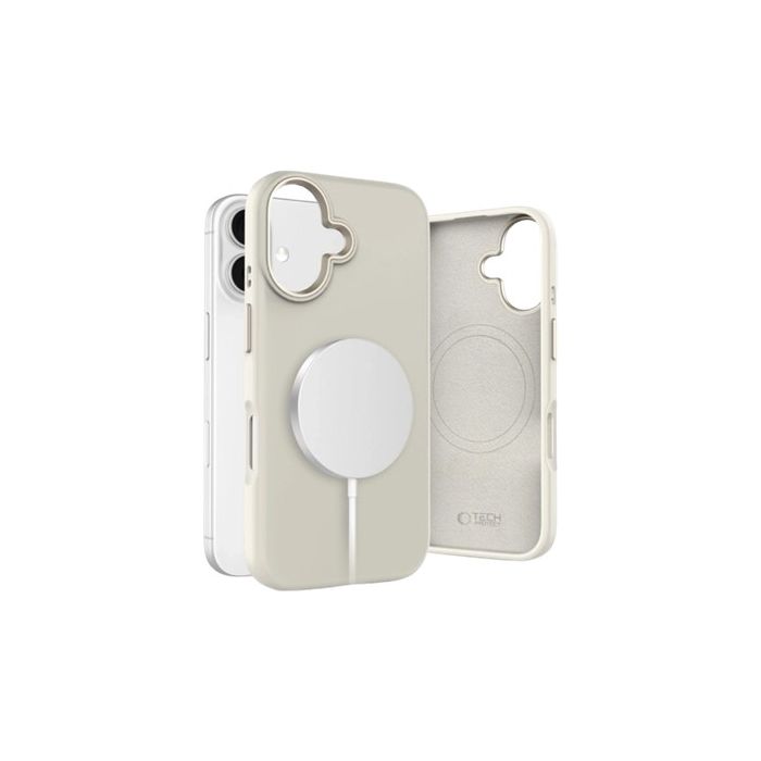 Obal Tech-Protect Silicone Pure MagSafe Apple iPhone 16 Cosmic Latte