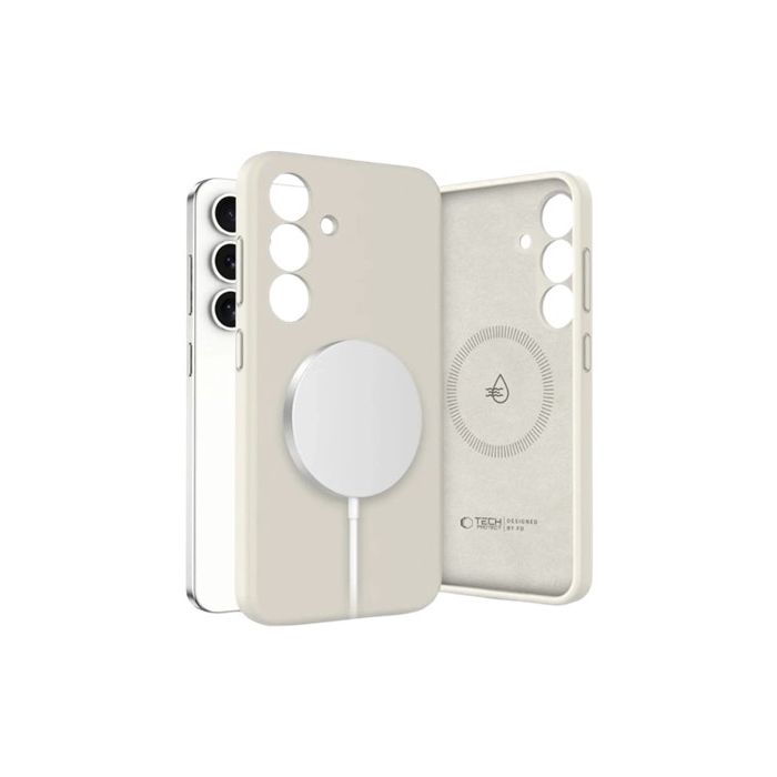 Obal Tech-Protect Liquid Silicone MagSafe Samsung Galaxy S25 5G S931 Cosmic Latte