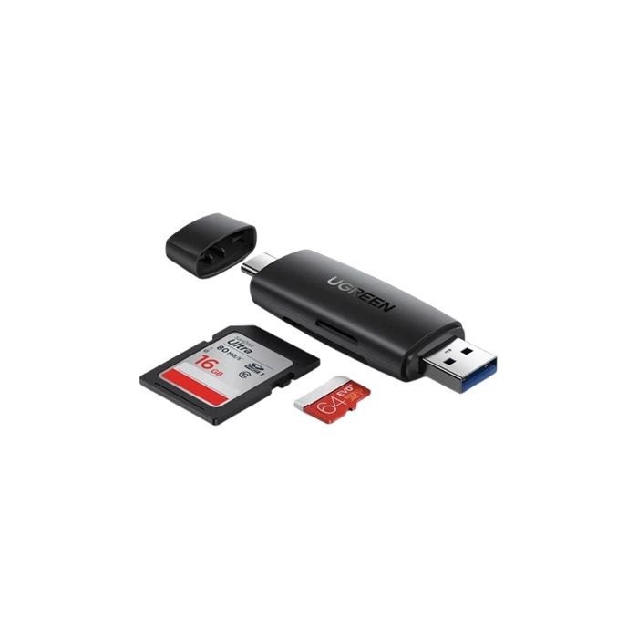 UGREEN CM304 USB-A+USB-C čítačka kariet SD/microSD black