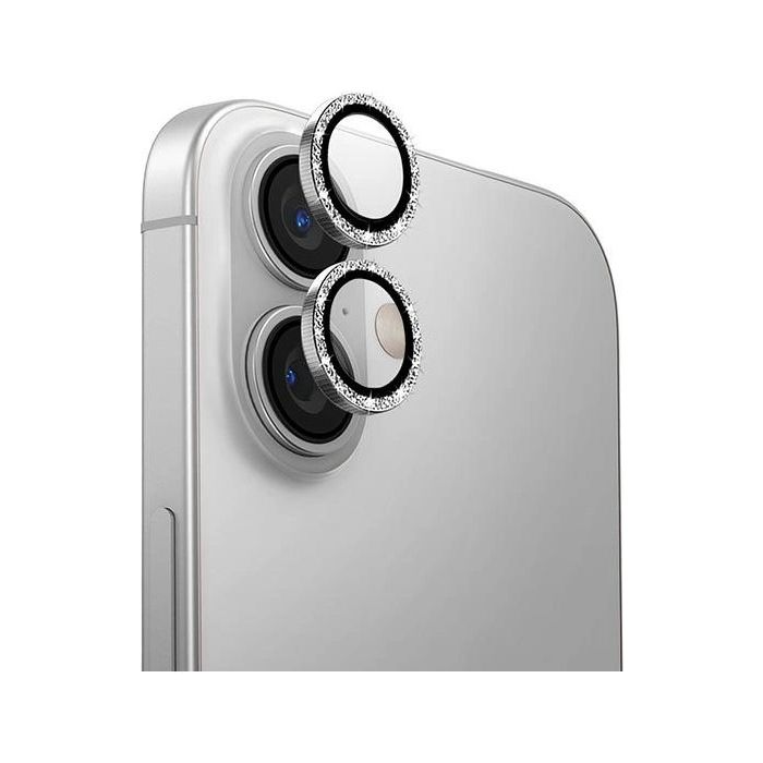 Ochranné sklo na fotoaparát UNIQ Optix Aluminium Camera Lens Protector Apple iPhone 16/16 Plus white shimmer