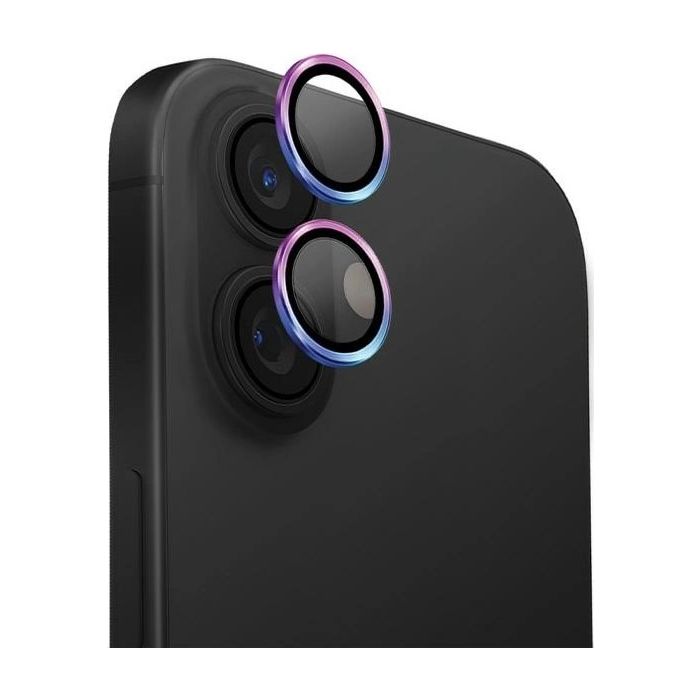 Ochranné sklo nna fotoaparát UNIQ Optix Aluminium Camera Lens Protector Apple iPhone 16/16 Plus Iridescent