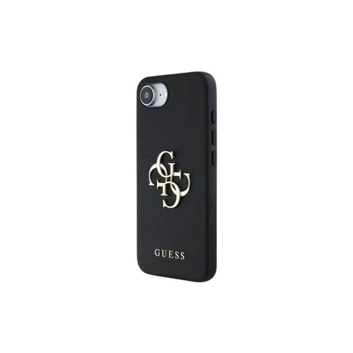 Obal Guess PU Grained 4G Metal Logo Apple iPhone 16e GUHCPSE4PGT4MBK Black