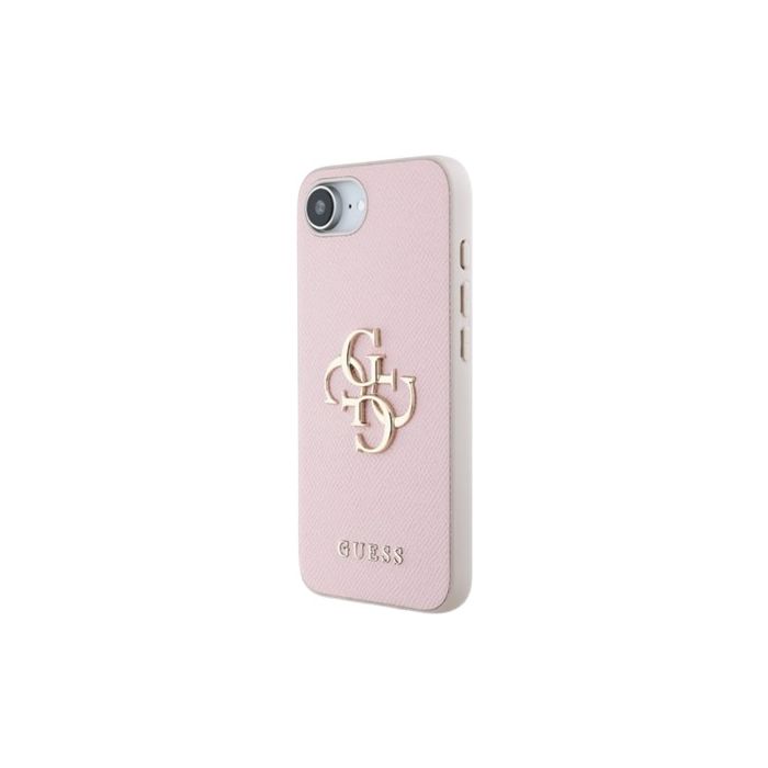Obal Guess PU Grained 4G Metal Logo Apple iPhone 16e GUHCPSE4PGT4MBP Pink