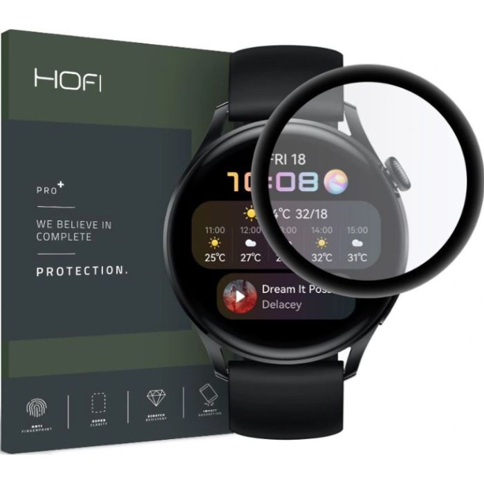 Tvrdené sklo na Huawei Watch 3 46 mm Hofi Hybrid čierne                       