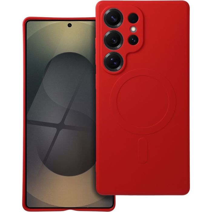 Obal SILICONE MAG COVER case MagSafe Samsung Galaxy S25 Ultra 5G S938 červený