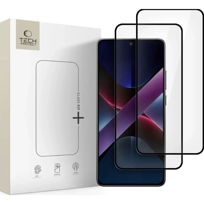 Ochranné sklo Tech-Protect Glass Fit+ POCO X7 Pro 5G čierne (2ks)
