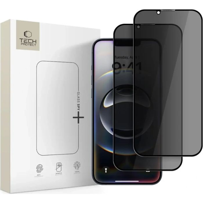 Ochranné sklo Tech-Protect Glass Spy+ Apple iPhone 16e Privacy (2ks)