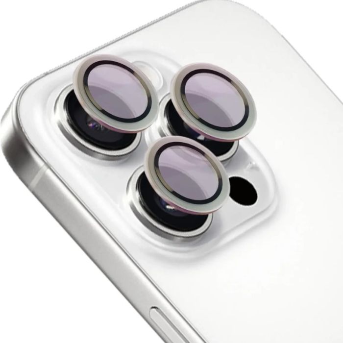 Ochranné sklo na fotoaparát Bizon Glass Snap Lens Apple iPhone 16 Pro/16 Pro Max strieborné