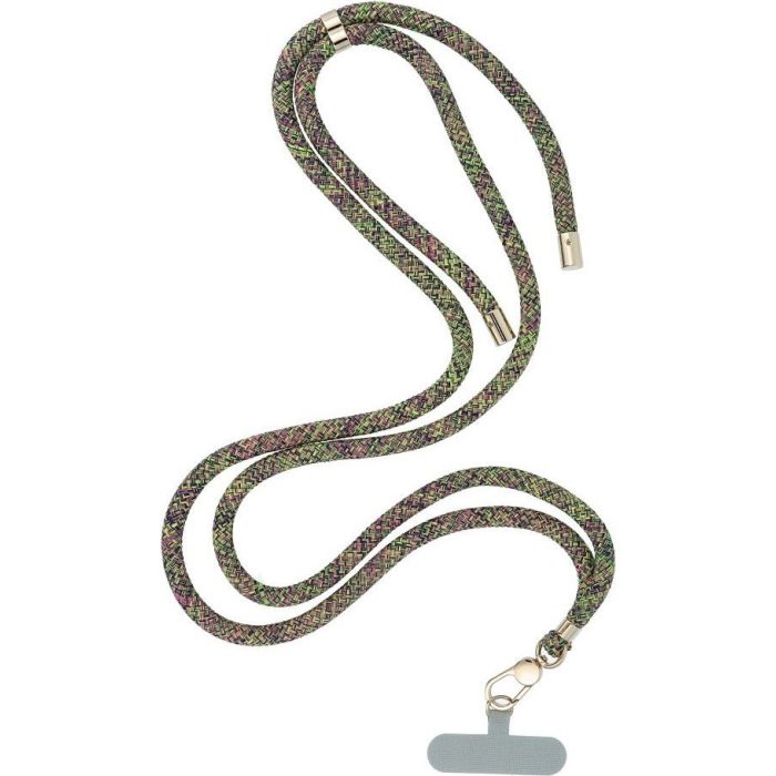 SWING (8mm) nastaviteľná šnúrka na mobil 165cm sivo-zeleno-ružová