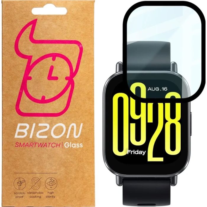 Ochranné sklo Bizon Glass Watch Edge Hybrid Xiaomi Redmi Watch 5 čierne