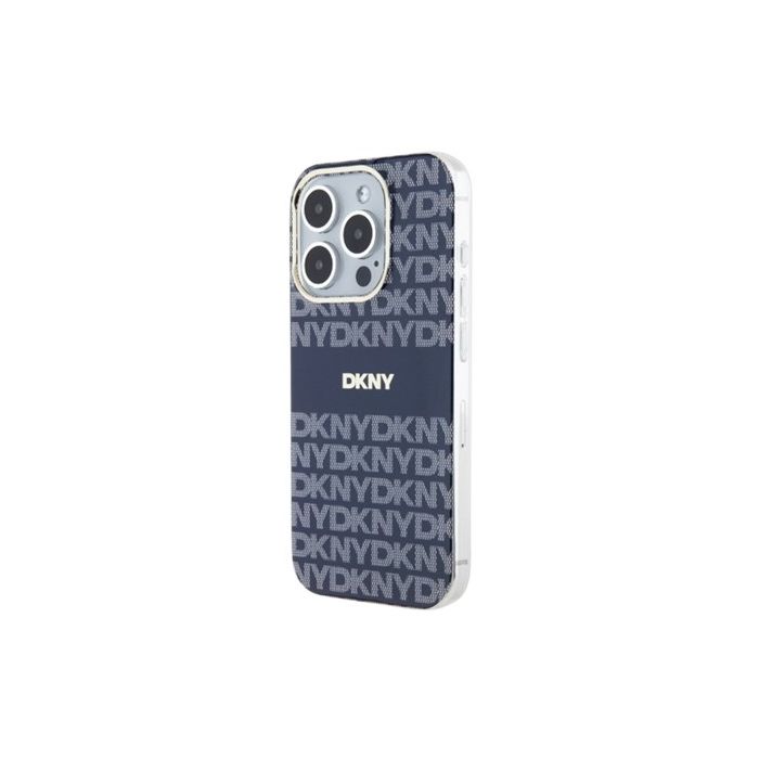 Obal DKNY PC/TPU Repeat Pattern Tonal Stripe Magsafe Apple iPhone 13 Pro DKHMP13LHRHSEB modrý