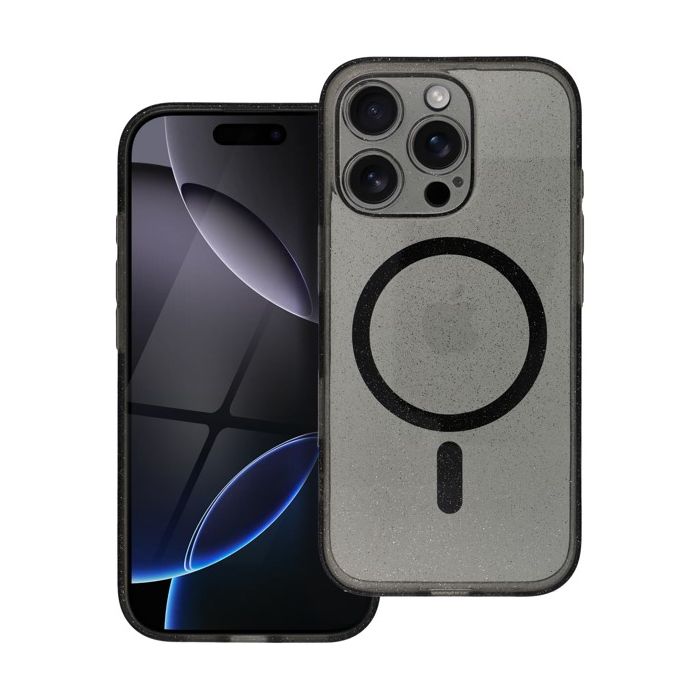 Obal CLEAR MAG COVER GLITTER MagSafe Samsung Galaxy S25+ 5G S936 čierny