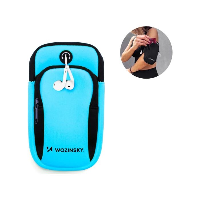 Wozinsky WABBL1, bežecké puzdro na ruku na mobil/doklady, modré