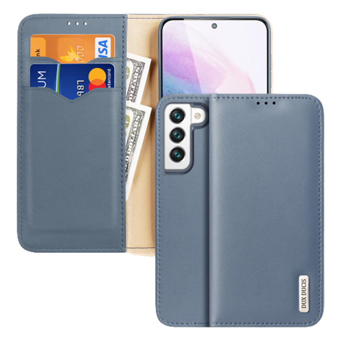 Obal Dux Ducis Hivo Book Samsung Galaxy S22 5G S908 modrý (ochrana proti čítaniu RFID čipov)