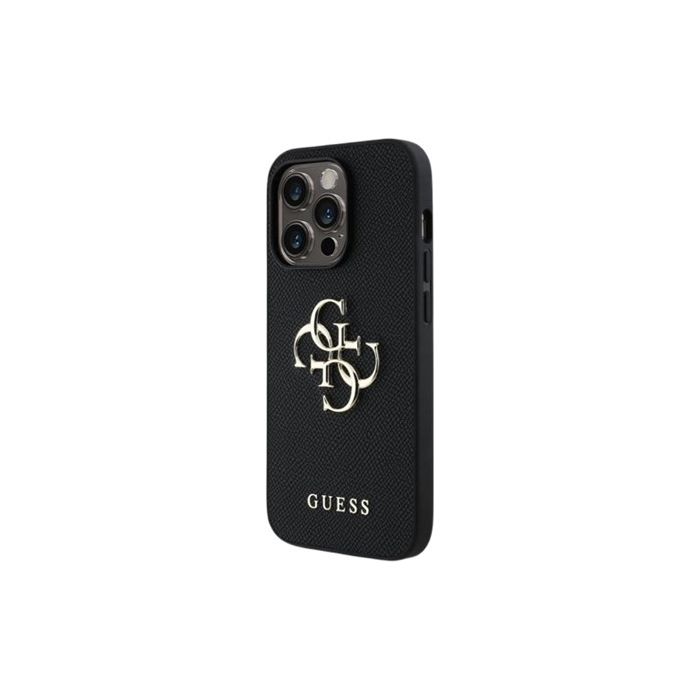 Obal Guess PU Grained 4G Metal Logo Apple iPhone 13 Pro GUHCP13LPGT4MBK čierny