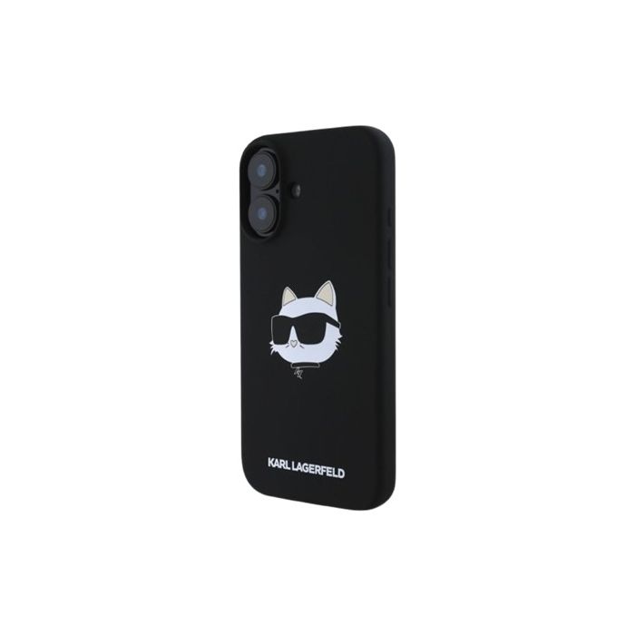 Obal Karl Lagerfeld Liquid Silicone Choupette Head MagSafe Apple iPhone 16 KLHMP16SSCHPPLK čierny