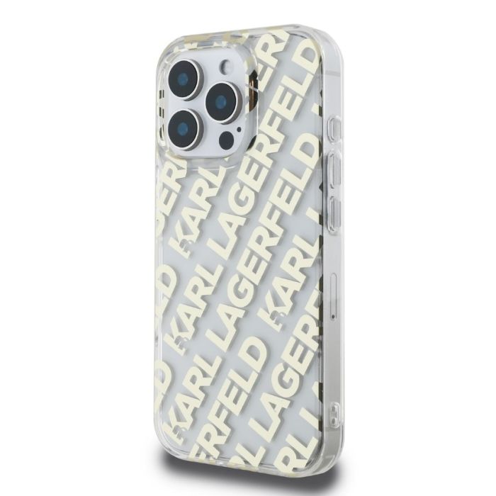 Obal Karl Lagerfeld IML Electroplated Repeated Logo Apple iPhone 16 Pro Max KLHCP16XHKFOEMD zlatý