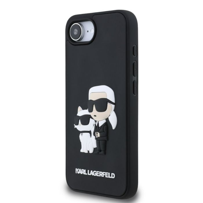 Obal Karl Lagerfeld 3D Rubber Karl and Choupette Apple iPhone 16e KLHCPSE43DRKCNK čierny