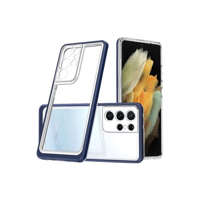 Obal Hybrid Armor 3v1 Samsung Galaxy S21 Ultra 5G G998 transparentno-modrý