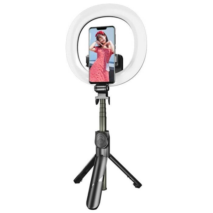 Puluz TBD0595696701A, selfie tyč/statív/dvojitá LED dióda, čierna