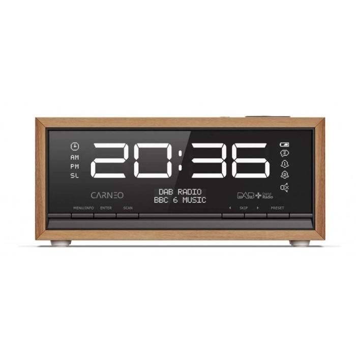 CARNEO C100, rádio DAB Plus, FM, BT, budík, OLED, hnedé